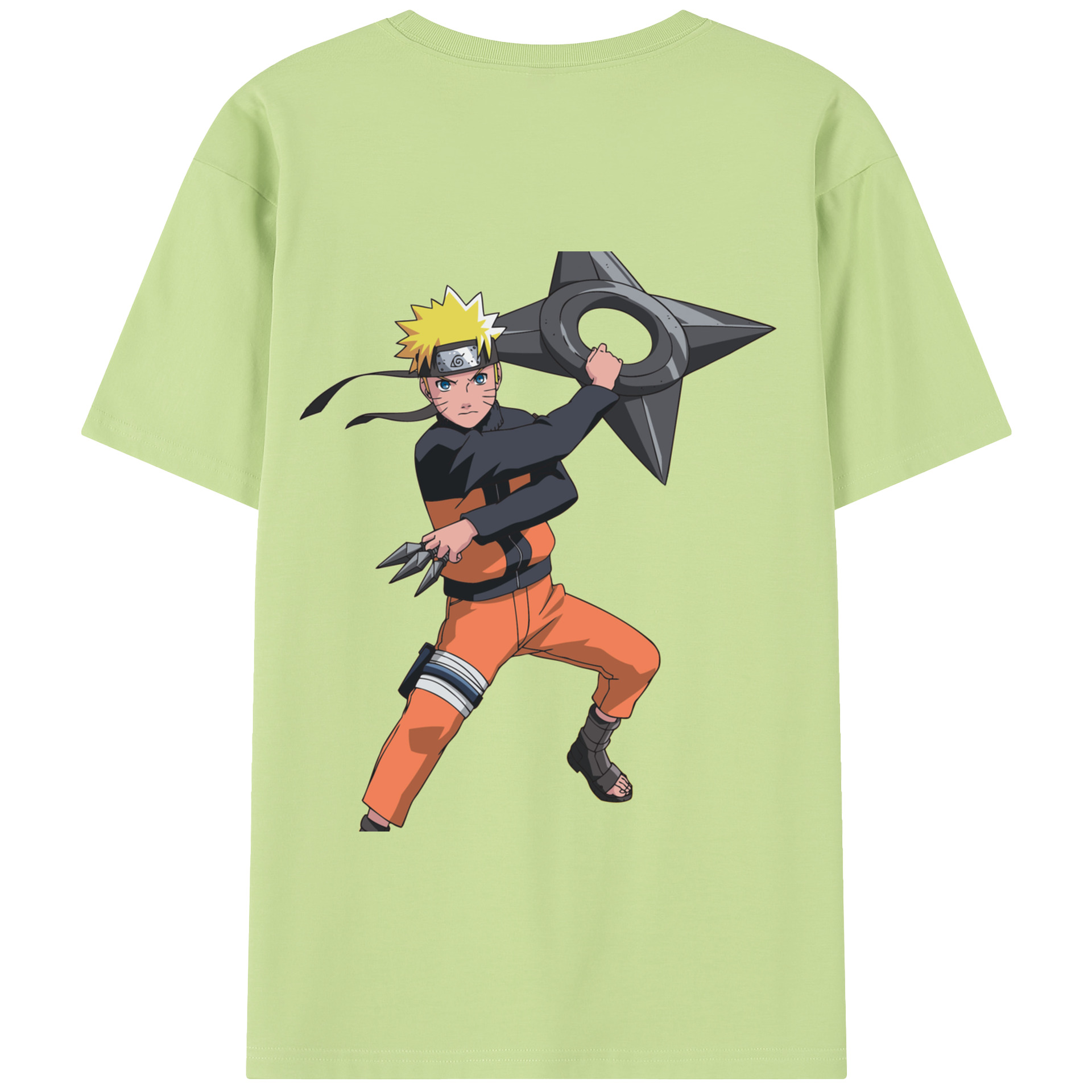 （画像用） NARUTO -ナルト- うずまき ナルト Uzumaki Naruto 綿100％半袖Tシャツ（背面プリント）